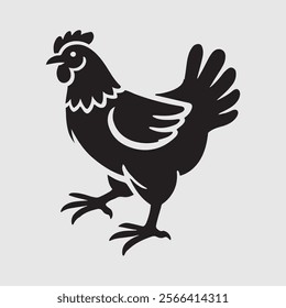 Elegant Rooster Silhouette vector art