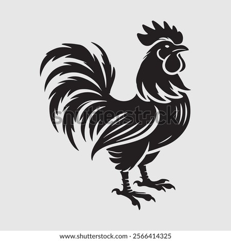Elegant Rooster Silhouette vector art