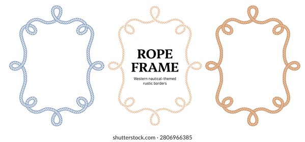 Elegant Rope Ornament Frame Nautical Vintage Border