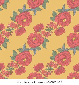 Elegant Rose Baroque. Seamless pattern for a fabric, paper, decor, design postcards.