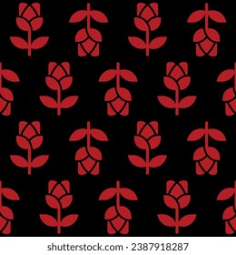 elegant rose black and red vector seamless pattern