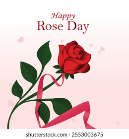 Elegant Rose Day Vector Wishes Post for Social Media