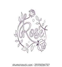 Elegant Rose Floral Typography Design with Delicate Details