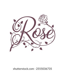 Elegant Rose Floral Typography Design with Delicate Details