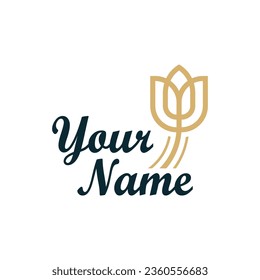 Elegant Rose Flower logo design vector. Minimalist Rose Flower logo design template concept