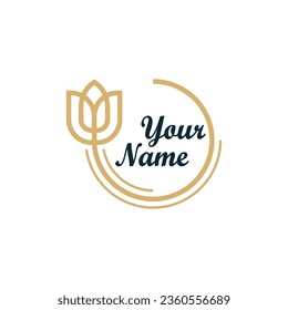 Elegant Rose Flower logo design vector. Minimalist Rose Flower logo design template concept