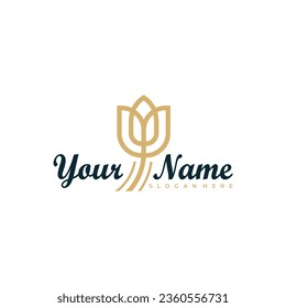 Elegant Rose Flower logo design vector. Minimalist Rose Flower logo design template concept
