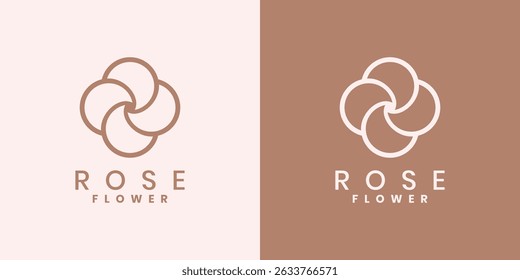 Elegant rose flower logo design