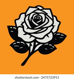 Elegante Vector de la etiqueta engomada de la flor de la rosa sobre un fondo blanco inmaculado. Perfecto para realzar diseños digitales, álbumes de recortes y proyectos de bricolaje con un toque de belleza floral. Gráficos escalables de alta calidad.