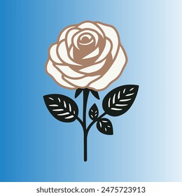 Elegante Vector de la etiqueta engomada de la flor de la rosa sobre un fondo blanco inmaculado. Perfecto para realzar diseños digitales, álbumes de recortes y proyectos de bricolaje con un toque de belleza floral. Gráficos escalables de alta calidad.