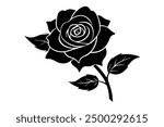 Elegant Rose Flower Vector Line Art White Background Vector Illustration Logo Icon and Clipart