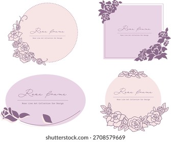 Elegantes Rosenrahmenset (rund, oval und quadratisch)