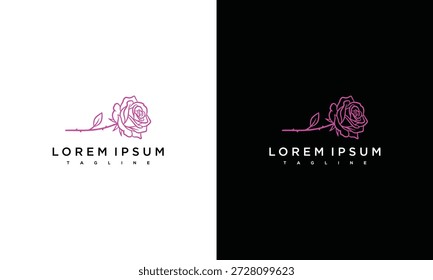 
Elegant rose logos displayed side-by-side on contrasting backgrounds, showcasing design versatility and aesthetic appeal in a split-screen visual presentation
