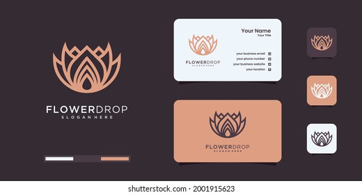 Elegant rose oil, cosmetics, beauty care, flower, drops, skin care logo design templates