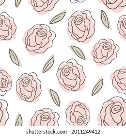 Elegant Rose Seamless Vector Pattern - Vintage Background