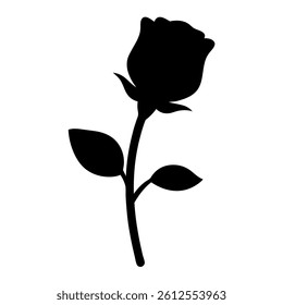 Elegant rose silhouette, a timeless symbol of love and appreciation presented graphically