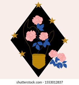 Elegant roses and broken lighter, vector illustration, perfect to use on the web or in print