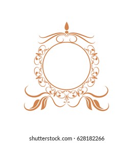 elegant round decorative frame flourish calligraphy golden