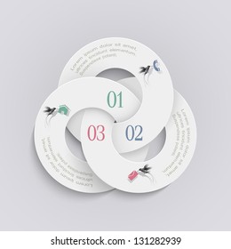 Elegant round design template for infographics and website templates or design graphic for business. Vector EPS10