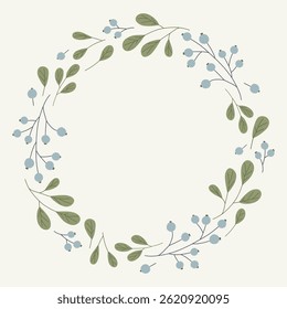 Elegante marco redondo con bayas. Perfecto para invitaciones de boda, postales, decoración, celebraciones de niñas y más.