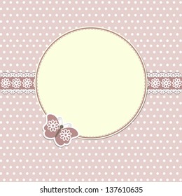  Elegant round frame with butterfly