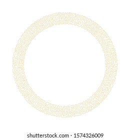 Elegant round frame. Gold color. Perfect as a photo frame, for scrapbooking, postcards, posters, invitation cards.