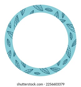 Eleganter Rundrahmen mit Blättern. Ideal für Hochzeitseinladungen, Postkarten, Dekor, Jungenfeiern und vieles mehr.