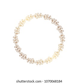 Elegant round frame in a romantic style for the design of the album, wedding invitations, postcards and other handmade products. Border silhouette of a digital stamp.