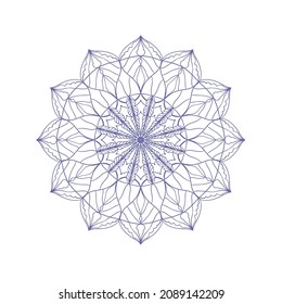 Diseño redondo elegante. Lacy Snowflake. Fondo ornamental de Mandala. Elemento vector decorativo. 