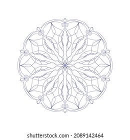 Elegant round pattern. Lacy snowflake. Mandala ornamental background. Decorative vector element. 