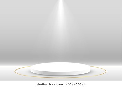 elegant round podium stand background with sport light for studio display vector