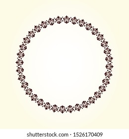 Elegant round retro fram ewith place for text.