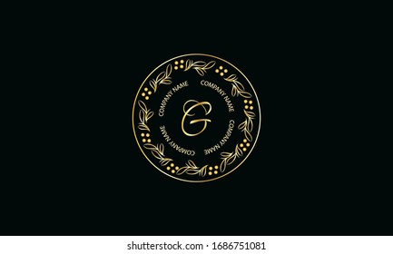 Monograma redondo elegante con letra G. Exquisito logo caligráfico diseño de negocios, restaurante, realeza, boutique, café, hotel.