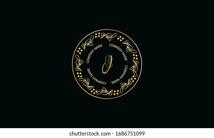 Elegant round shape monogram with letter I. Exquisite calligraphic logo design business sign, restaurant, royalty, boutique, cafe, hotel.