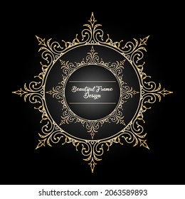 elegant rounded frame in gold