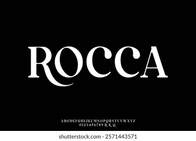Elegant rounded serif alphabet display font vector for branding design