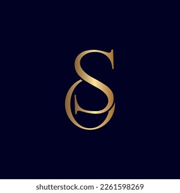 ELEGANT ROYAL AMAZING GOLD WOMEN BEAUTY LOGO LETTER SO