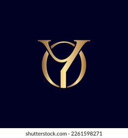 ELEGANT ROYAL AMAZING GOLD WOMEN BEAUTY LOGO LETTER YO