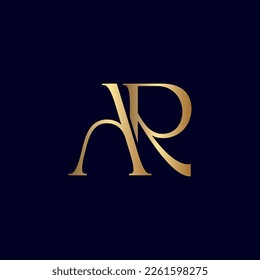 ELEGANT ROYAL AMAZING GOLD WOMEN BEAUTY LOGO LETTER AR