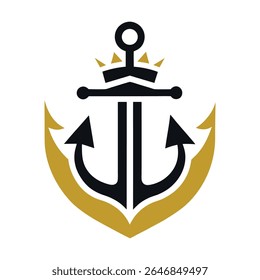 Elegant Royal Anchor Crest Logo Template