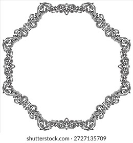 Elegante Royal Classic Circular Frame Decoración
