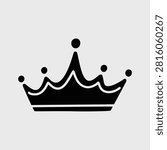 Elegant Royal Crown Silhouette Vector Illustration