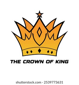 Elegant royal crown vector with a shining star, symbolizing power and prestige, perfect for logos, branding, and monarch designs.