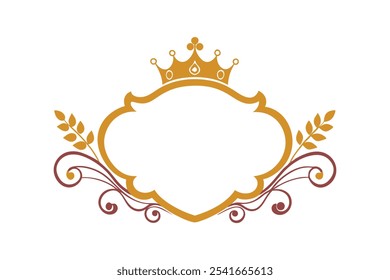 Elegante marco real con ilustración de Arte vectorial de corona.