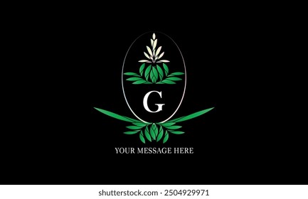 Elegante logotipo heráldico real inicial G. Monograma de negocios cresta, signo, emblema, Identificación para restaurante, Regalías, boutique, hotel.