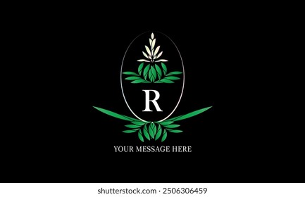 Elegante logotipo heráldico real inicial R. Monograma de negocios cresta, signo, emblema, Identificación para restaurante, Regalías, boutique, hotel.