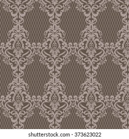 Elegant Royal pattern ornament in beige color. Vector
