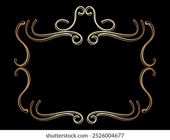 Elegant Royal Victorian Style Frame Background in Black and Gold