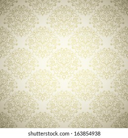 Elegant royal wedding background  with light damask design 