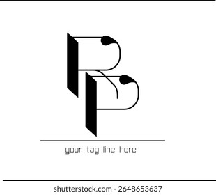 Elegant RP Calligraphy Logo – R and P Interlocked Monogram Design